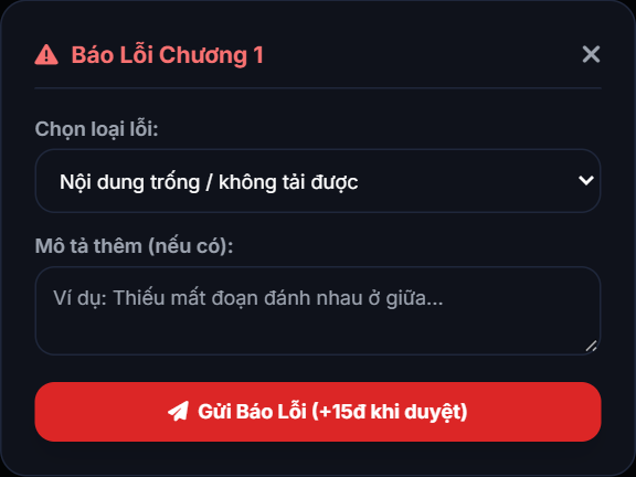 Modal Báo Lỗi Chương Trong Reader